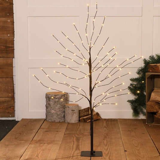 1.2m Warm White Windswept Black Tree - 108 LEDs