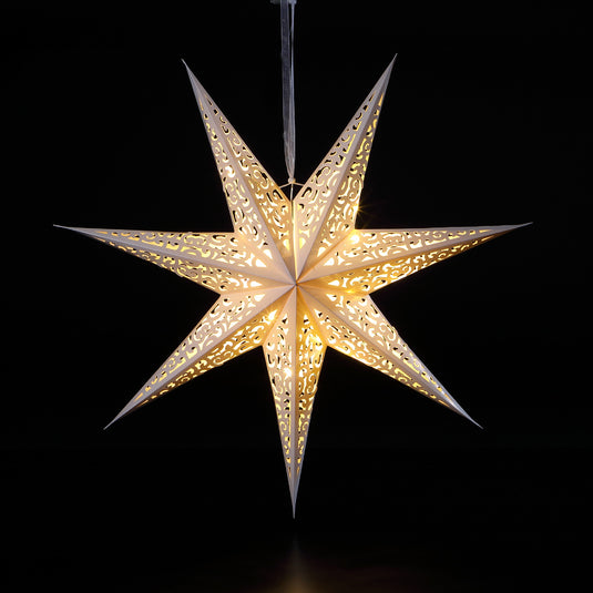 60cm Paper Shining Star - 20 Warm White LEDs