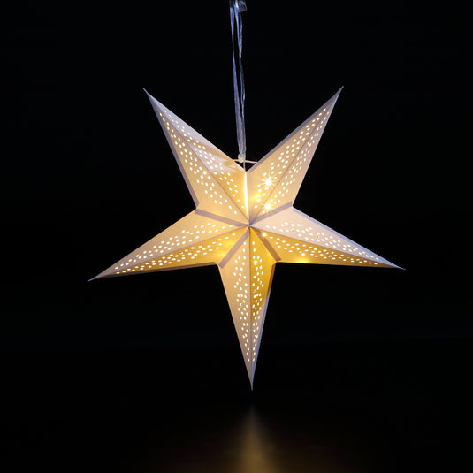 40cm Warm White Paper North Star - 15 LEDs