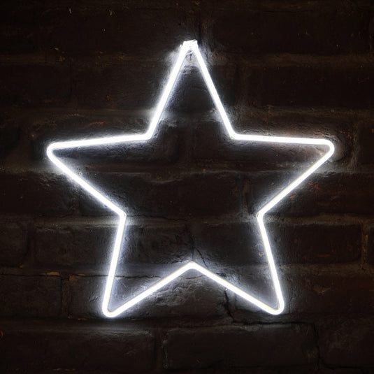 50cm White Neon Star