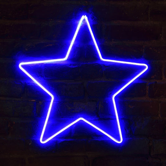 50cm Blue Neon Star