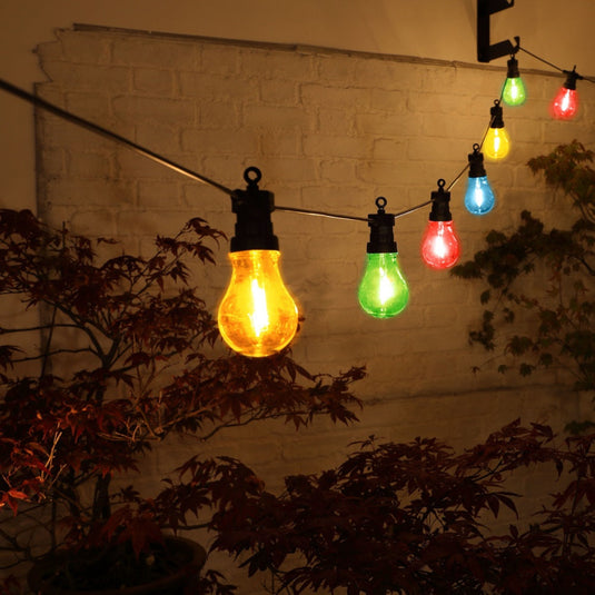 10 Multicolour Connectable LED Bulb Festoons