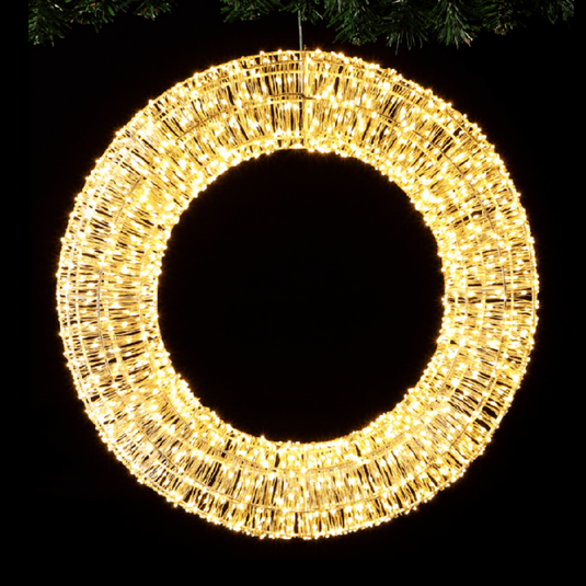 60cm Warm White Micro LED Wreath - 1920 LEDs