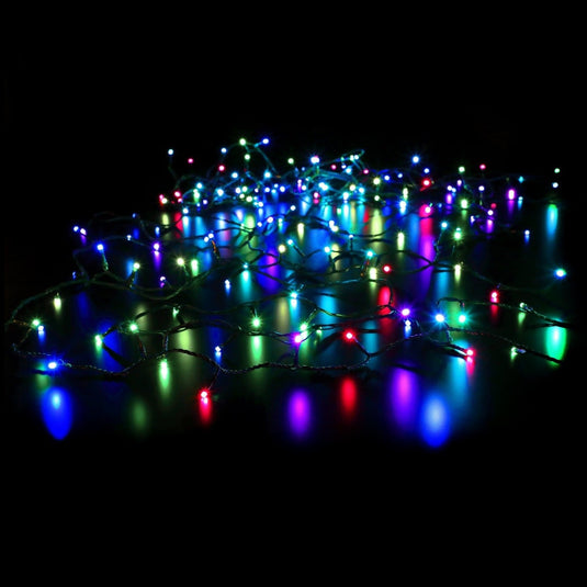 100 Colour Changeable Remote Controlled String Lights With Green Cable