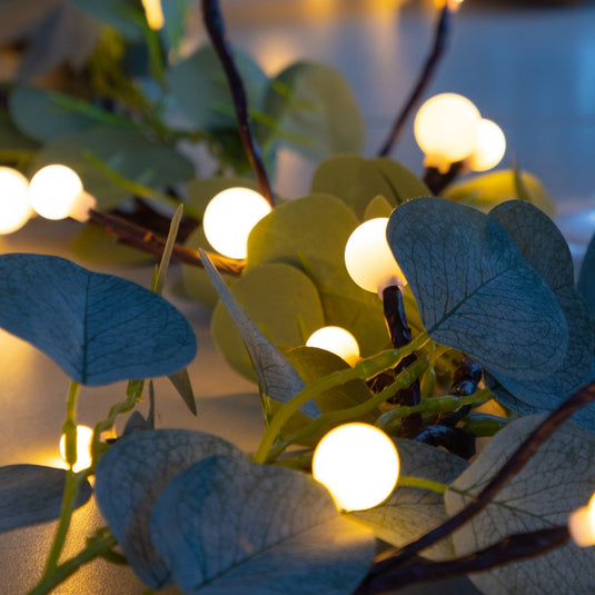 1.8m Battery Operated Berry & Eucalyptus Garland - 48 LEDs