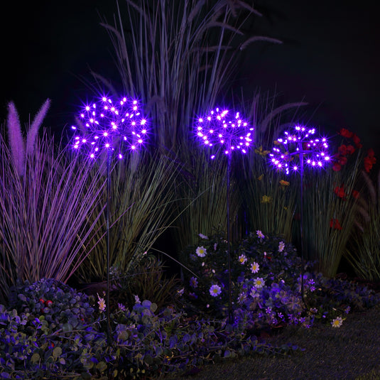 Set of 3 Connectable Lilac Firework Lights