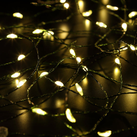 360 Warm White Micro String Lights with Green Cable