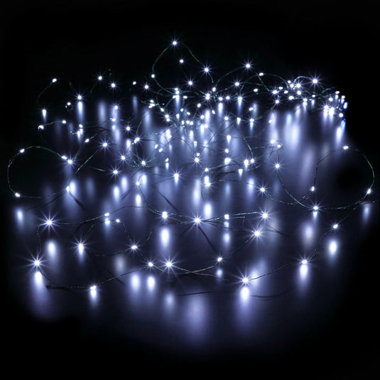 360 White Micro String Lights with Green Cable