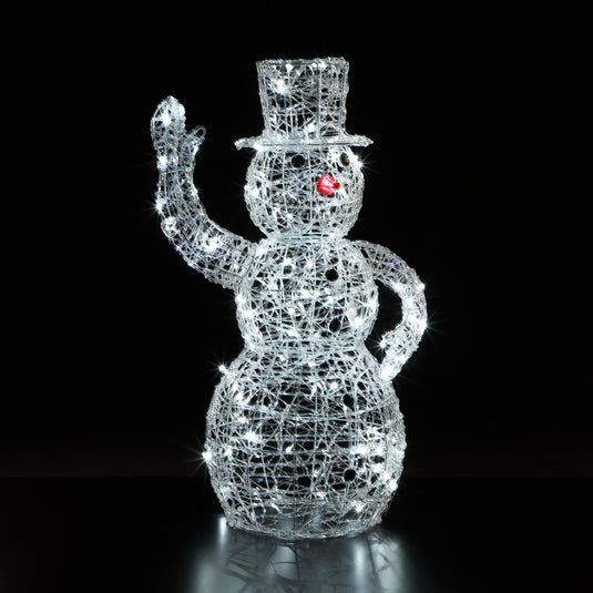 1m Spun Acrylic Dickensian Snowman - 120 LEDs