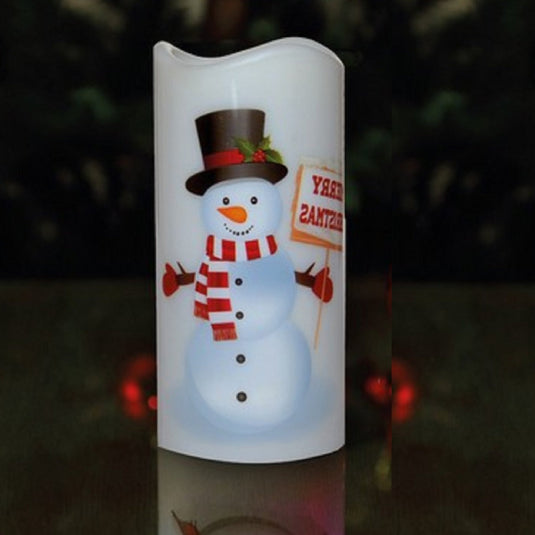 Snowman LED Candle Projector