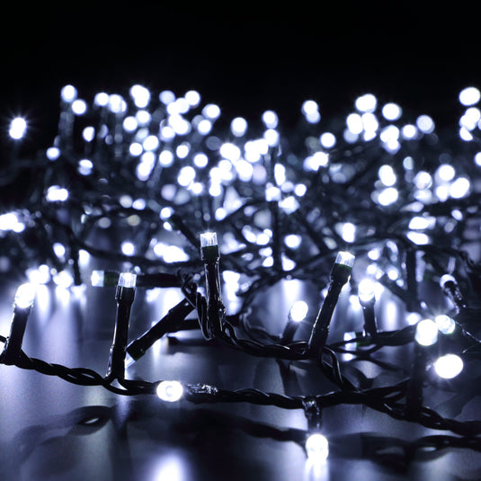 2000 White Multifunction Décor Tree Lights With Green Cable