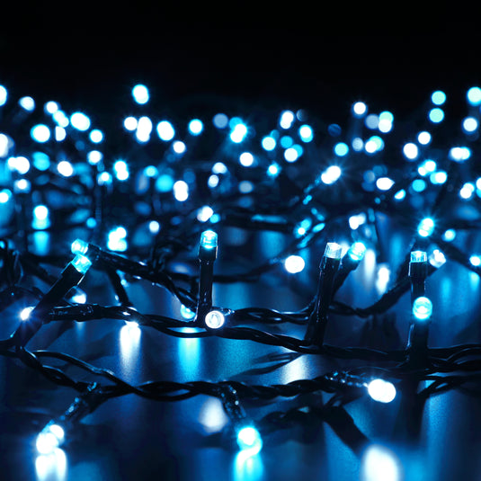 720 Ice Blue Multifunction Decor Tree Lights with Green Cable