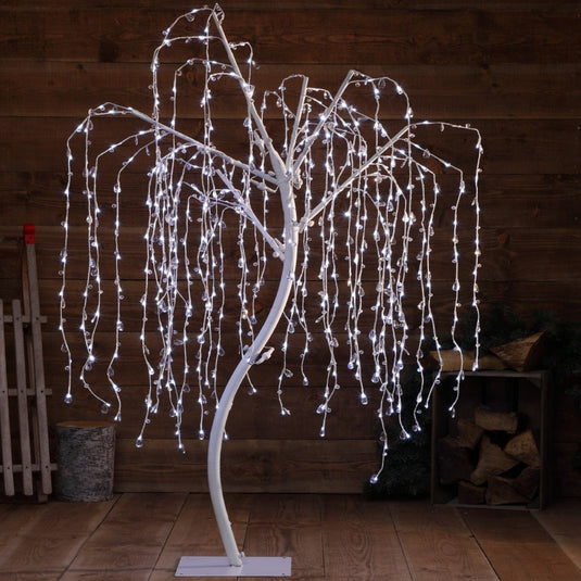 1.8m White Jewelled Willow Tree - 420 Leds