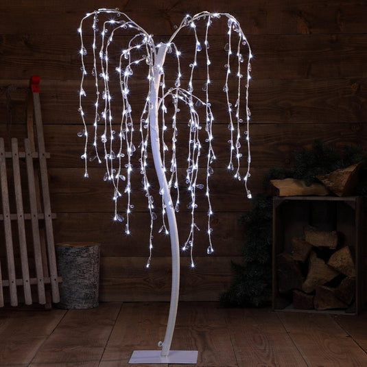 1.2m White Jewelled Willow Tree - 200 LEDs