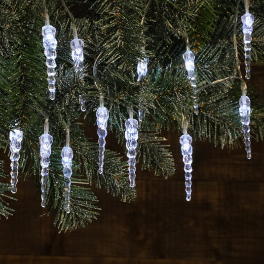 20 Fit & Forget White Multifunction Icicle Drop Lights