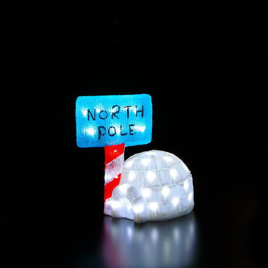 36cm Igloo with North Pole Sign