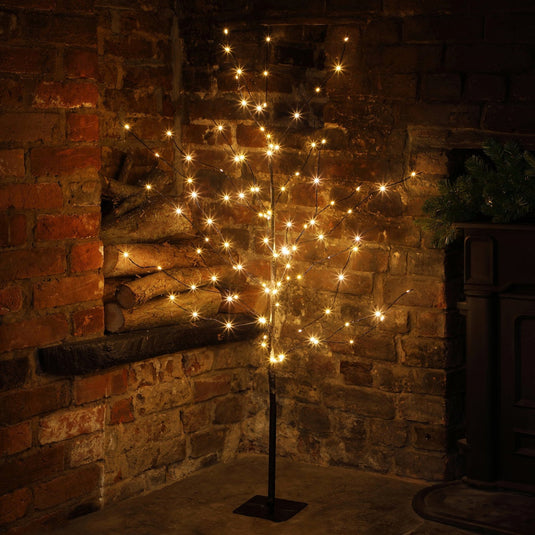 1.2m Warm White Windswept Black Tree - 108 LEDs